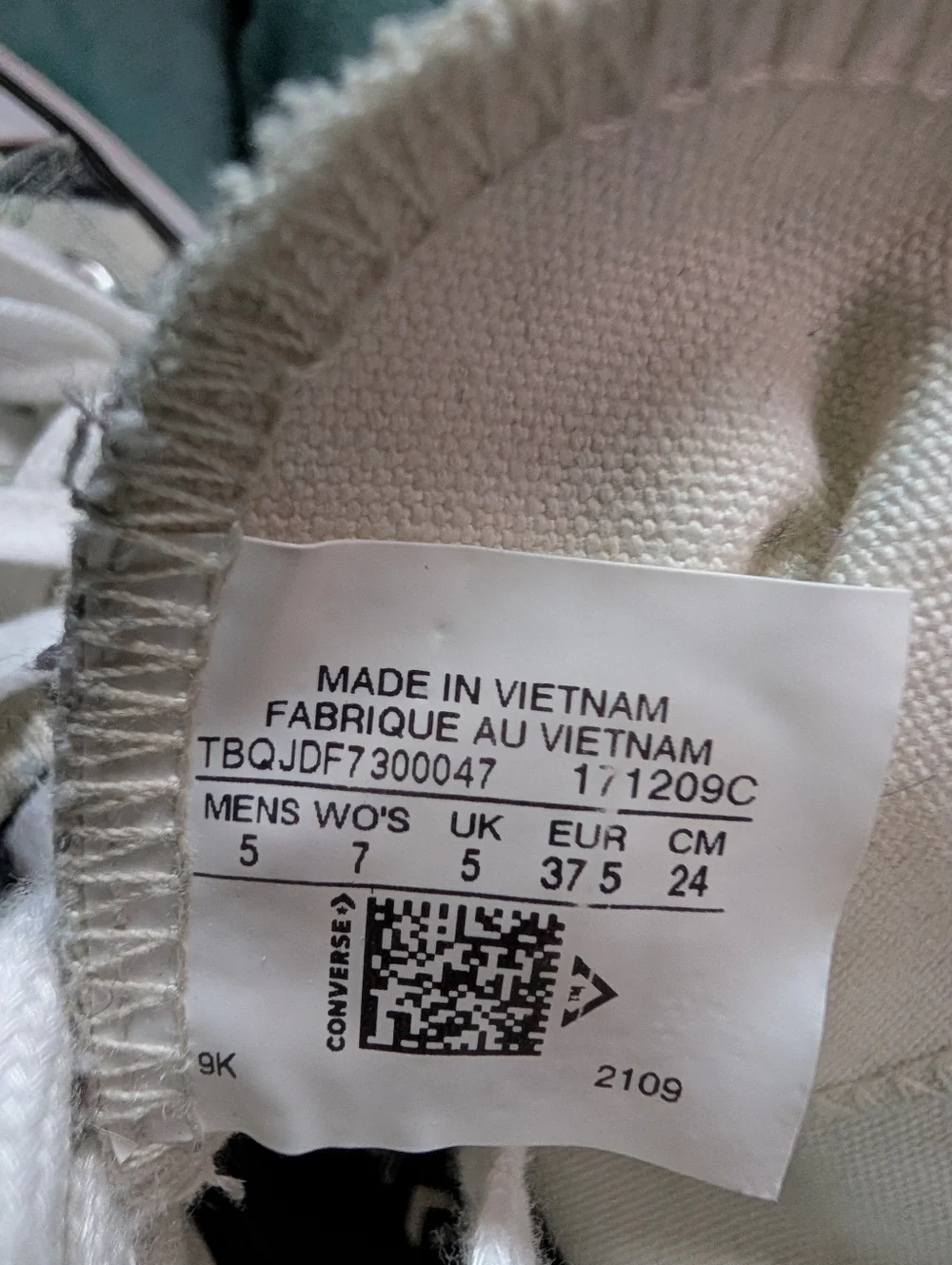 Converse High Top Zebra Stripe Canvas Sneakers - White & Black - Picture 5 of 7